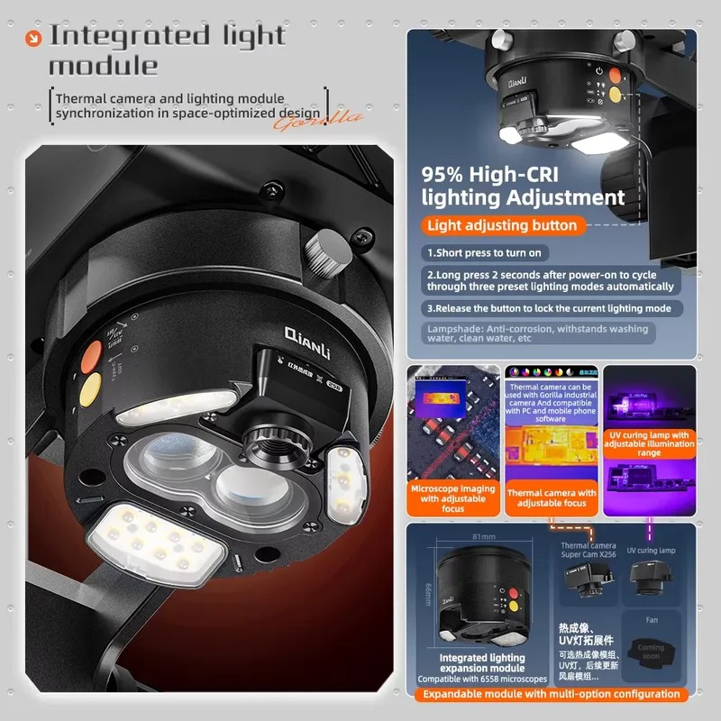 Microscopio Trinocular Qianli  - Repair Electronics reseña y precio